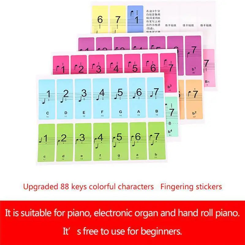 88 Key Electronic Keyboard Learning Note Sticker Labels For Beginners