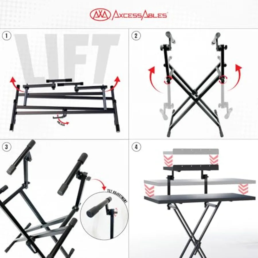 SHXI Portable Two Tier DJ Table Stand for Sheet Music