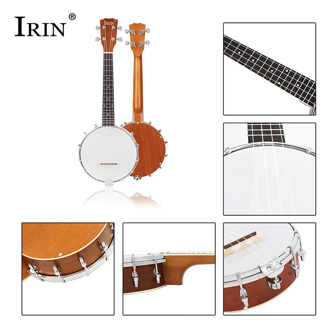 IRIN Four-String Banjo Maple Neck Rosewood Fretboard Sapele Backboard
