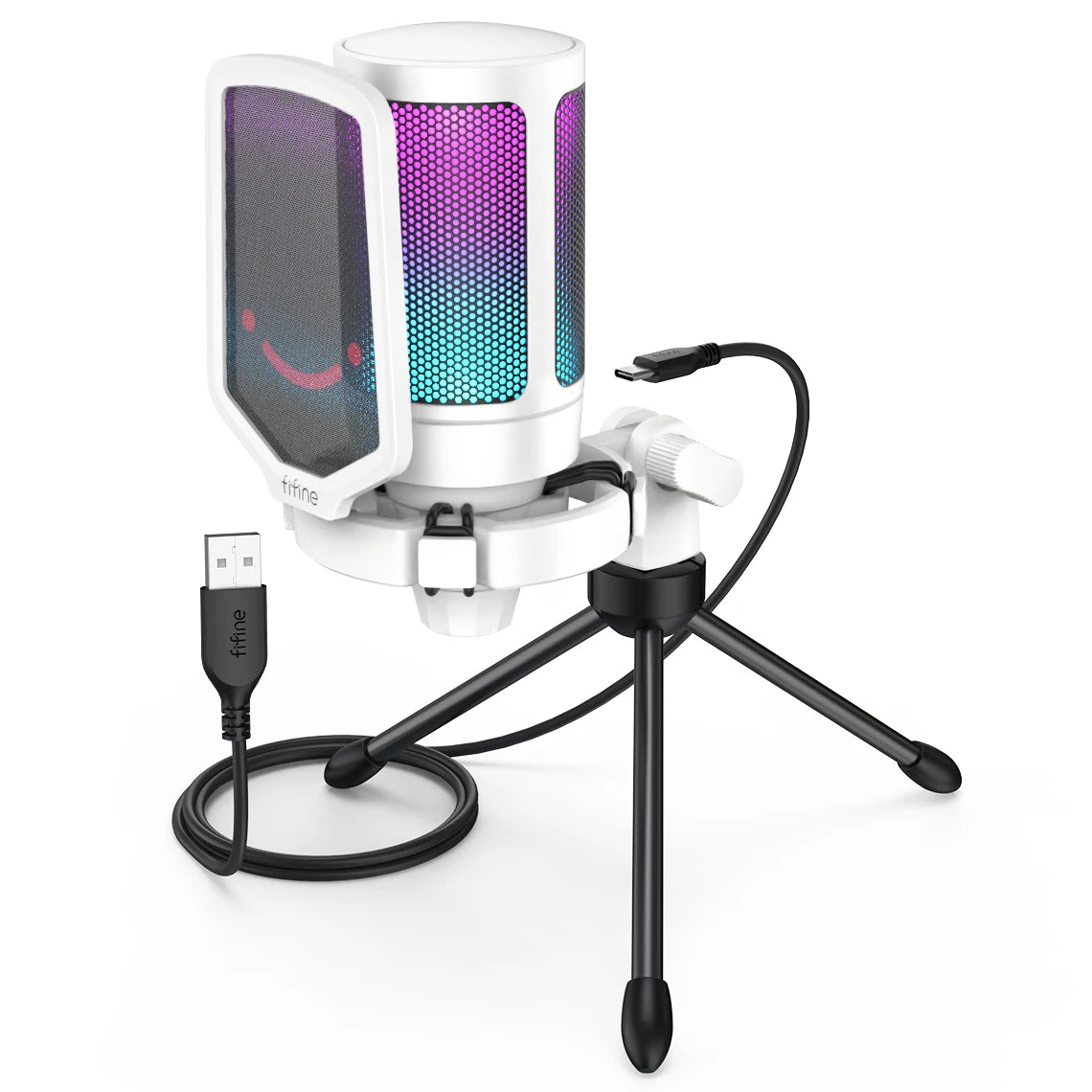 FIFINE Ampligame USB Gaming Microphone With Pop Filter Shock Mount Gain Control