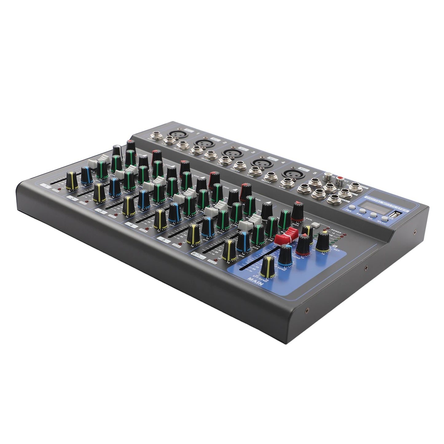 Bymaocar 7 Channel Audio Mixer Console For DJ Webcasting Home
