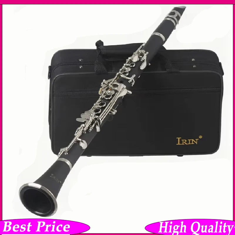 IRIN Bb Clarinet 17 Keys 6 Rings Bakelite Woodwind Instrument