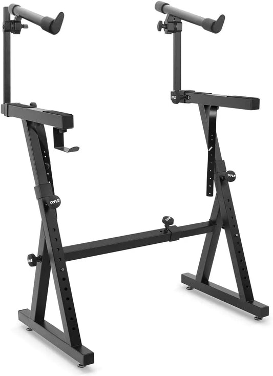 Heavy-Duty Z-Style Keyboard Music Stand With Removable Second Tier