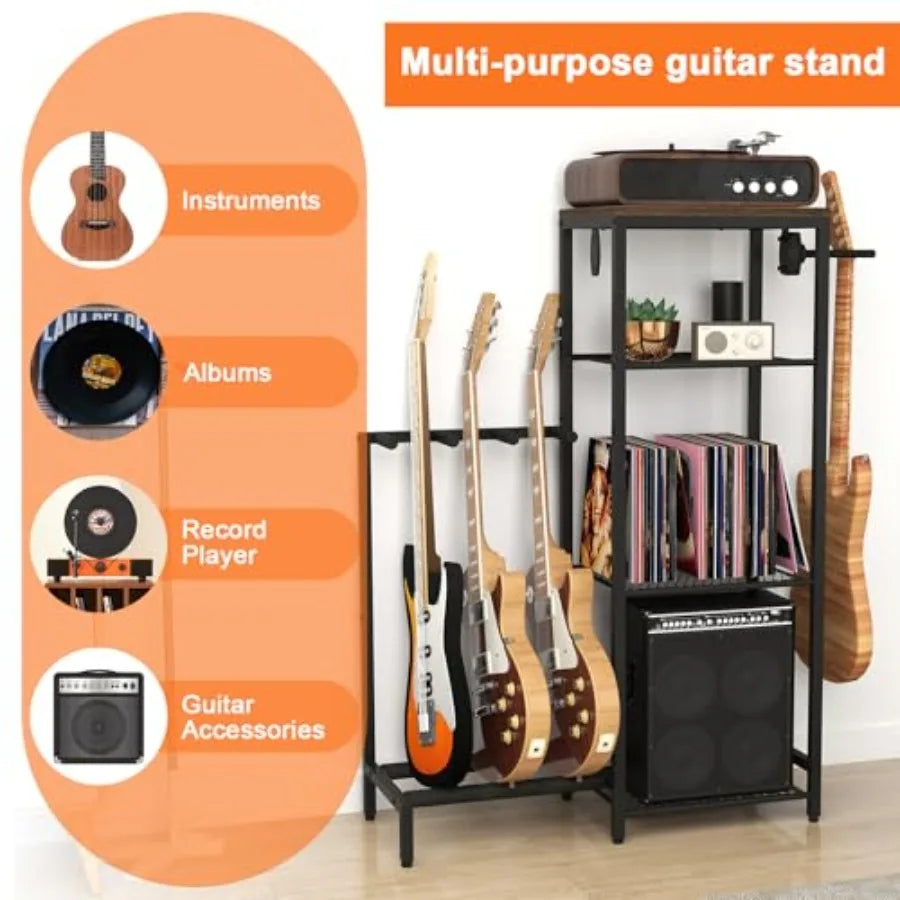 SHXI 4-Tier Guitar Stand Rack For Acoustic Electric Guitars