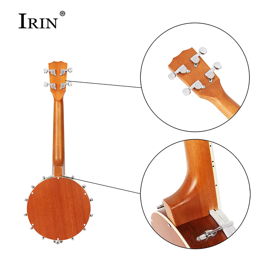 IRIN Four-String Banjo Maple Neck Rosewood Fretboard Sapele Backboard