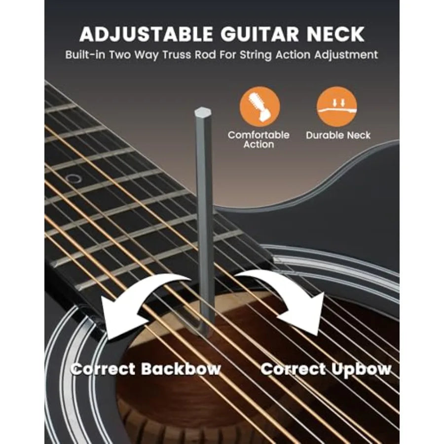 12 String Guitar 42 Full Size Acoustic Electric Guitar for Beginners Adults Spruce Top Cutaway Guitar Bundle with Gig Bag Picks