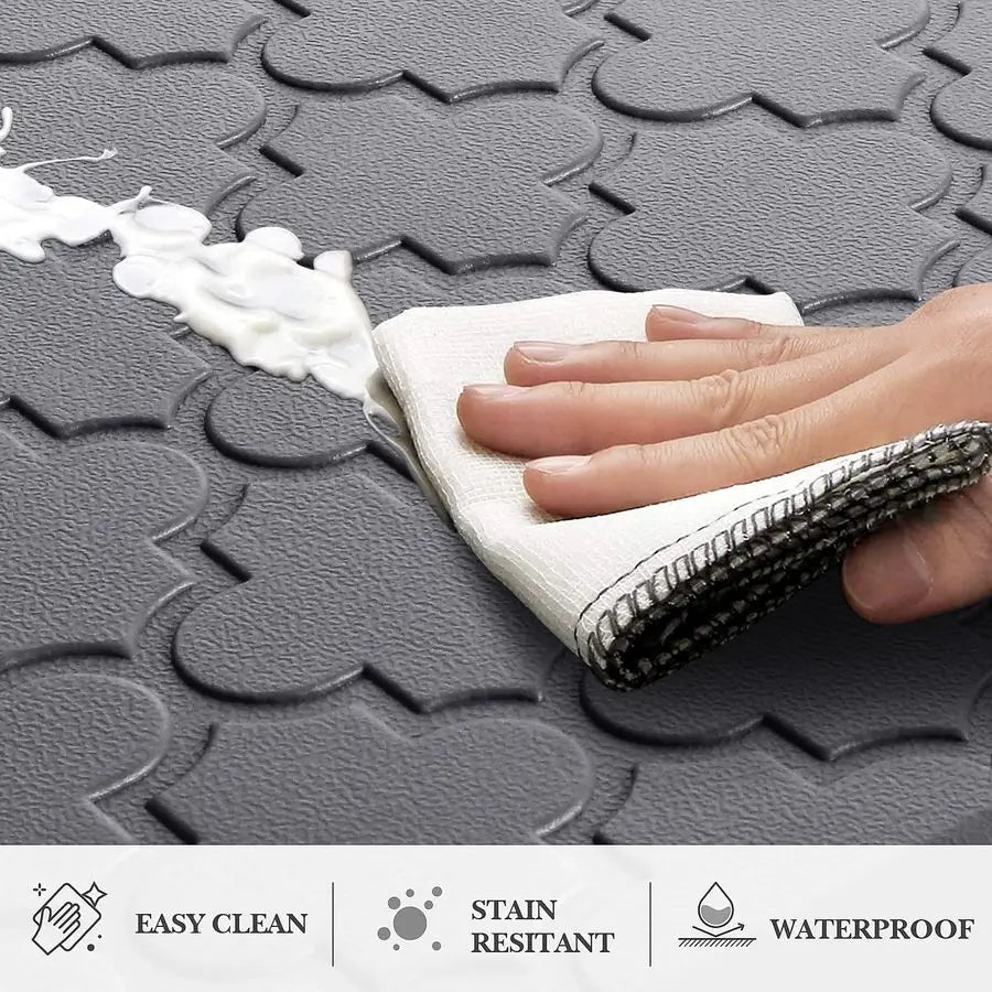 2 Pack Cushioned Anti Fatigue Floor Mats Non Skid Waterproof Kitchen Office
