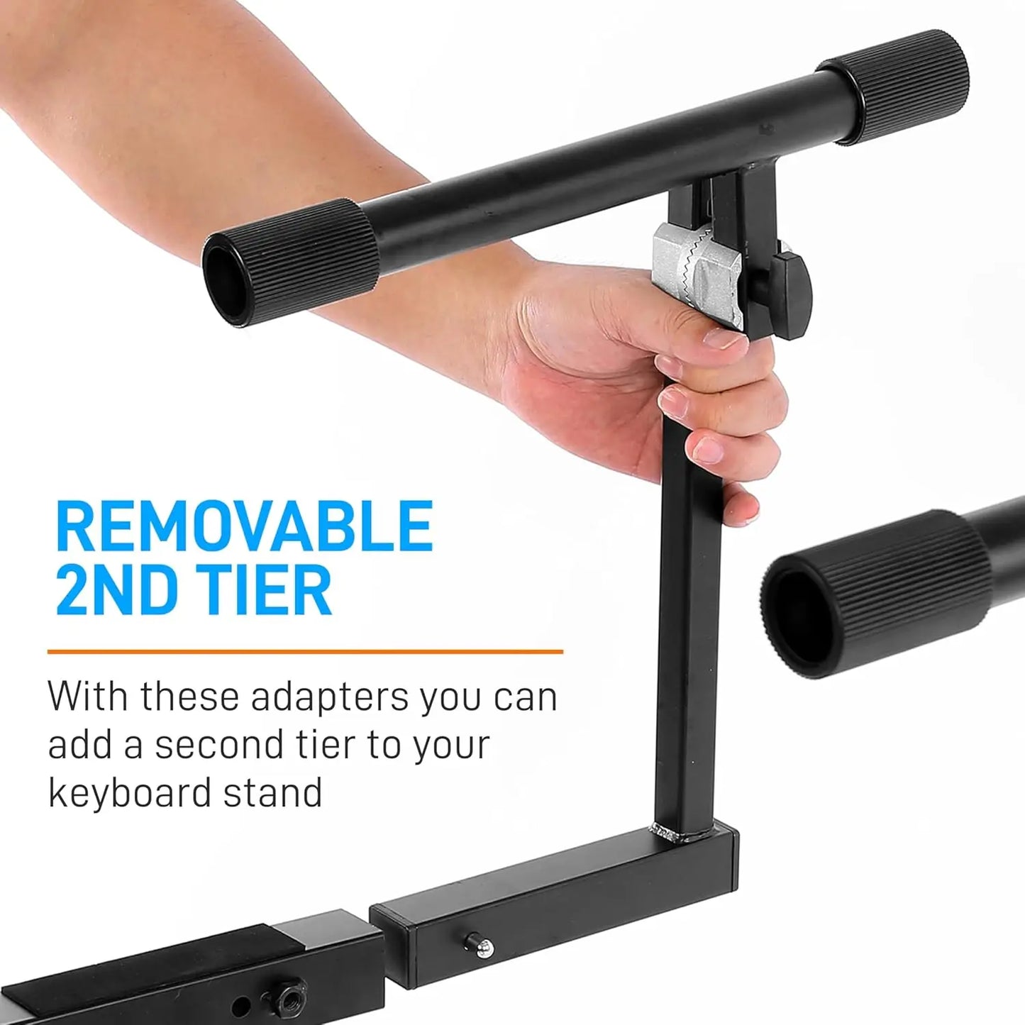 Heavy-Duty Z-Style Keyboard Music Stand With Removable Second Tier