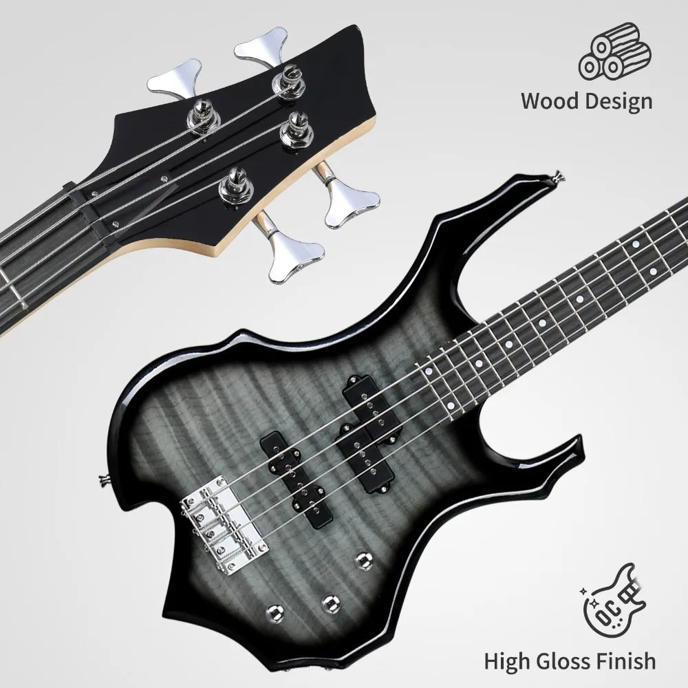 Electric Bass Guitar With 24 Frets And 15W Amp Kit