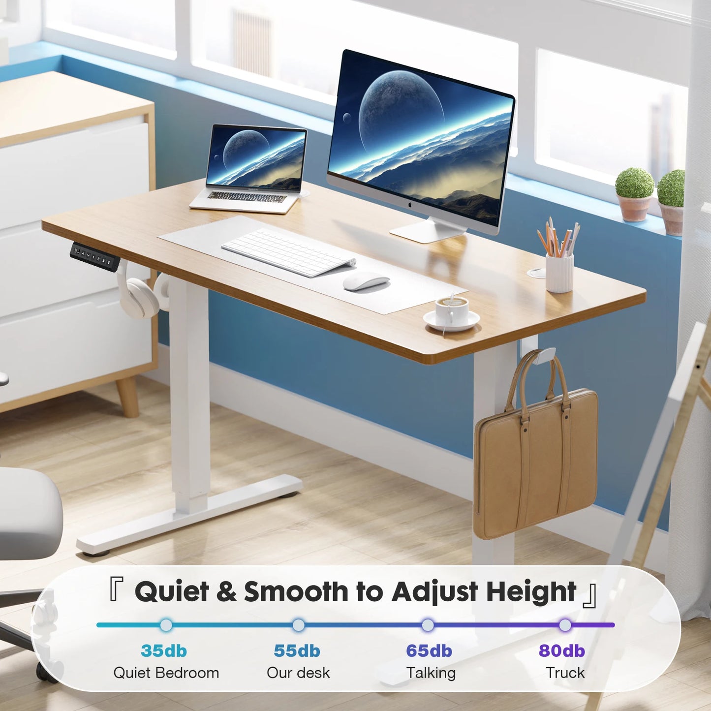 JHK Electric Height Adjustable Standing Desk For Office Workstation
