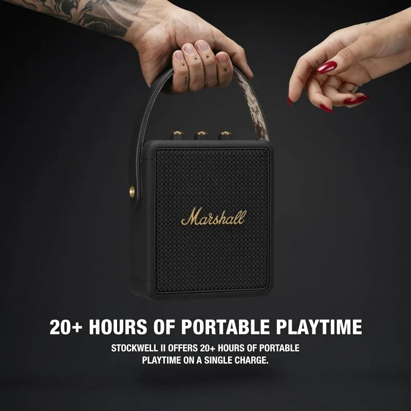 Genuine original Marshall Stockwell II Portable Bluetooth Speaker, Black and Brass