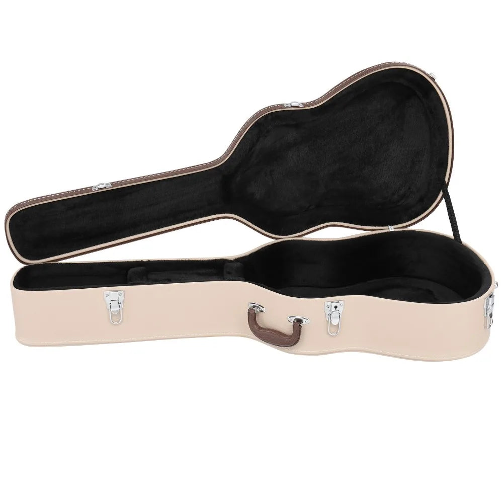 Sturdy Wooden Acoustic Folk Guitar Hard Case With Keys