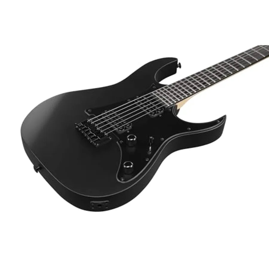 Gio GRGR131EX Electric Guitar - Black Flat Solid Wood Body Smooth Playability Ideal for Rock and Metal