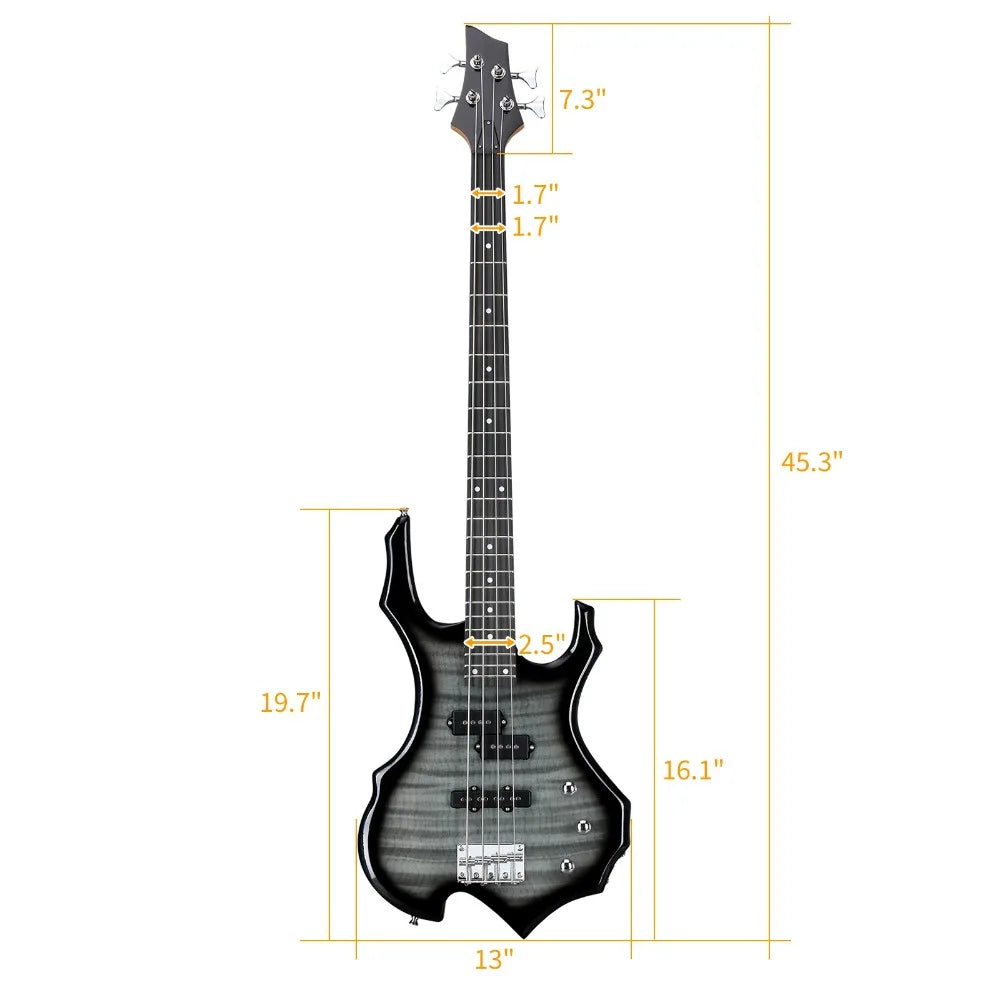 Electric Bass Guitar With 24 Frets And 15W Amp Kit