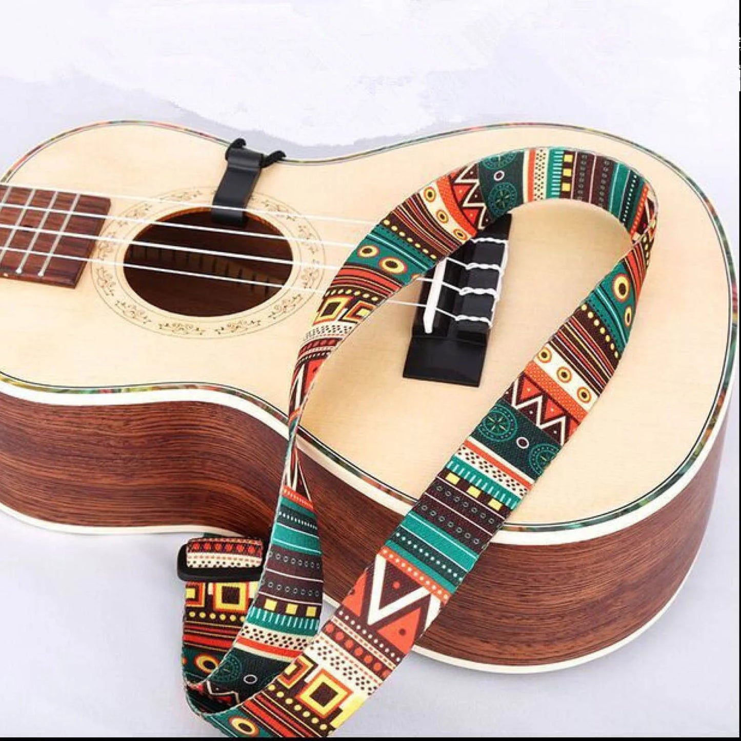 Ethnic Style Ukulele Strap Durable Nylon Sling Clip On