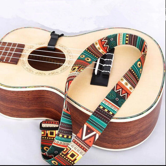 Ethnic Style Ukulele Strap Durable Nylon Sling Clip On