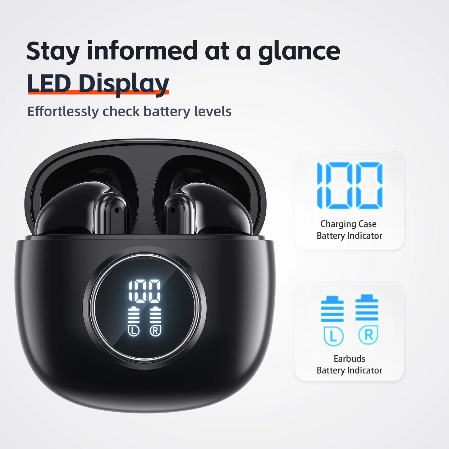 QERE E40 Wireless Earphones Bluetooth 5.3 TWS Low Latency Mics