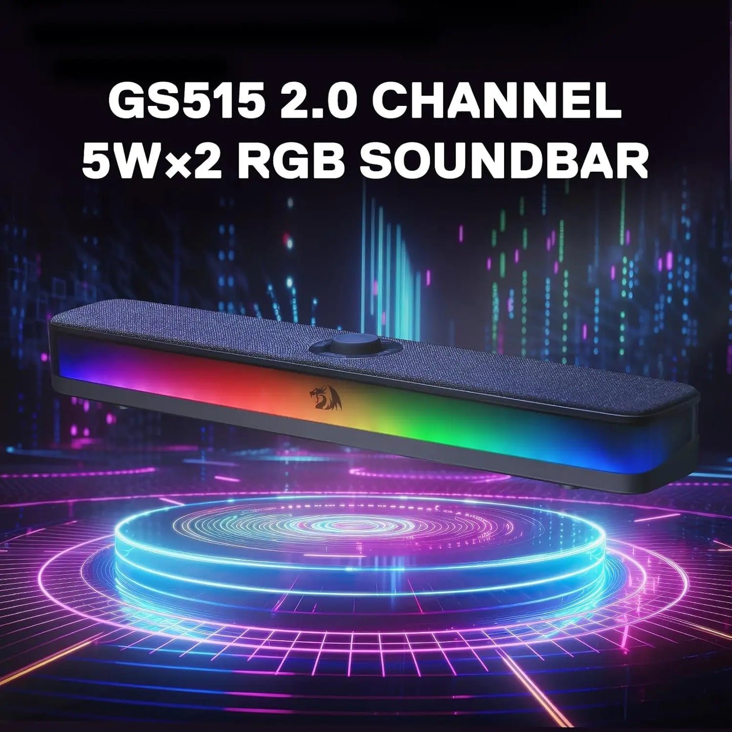 Redragon GS515 Desktop Soundbar 2.0 Channel Stereo Speakers