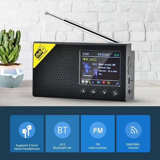 HOSPORT Portable Digital Radio Bluetooth 5.0 DAB FM Receiver Rechargeable