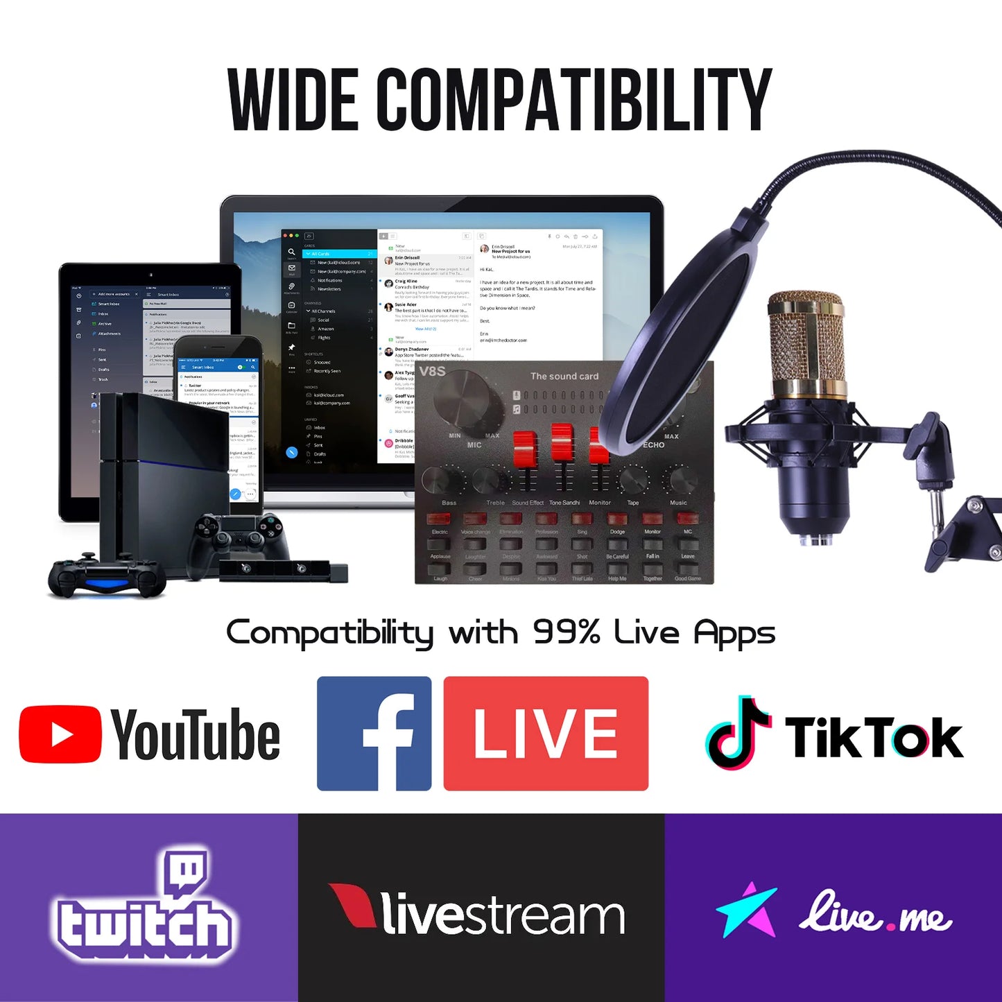 BM-800 Condenser Microphone Kit With Boom Arm And Pop Filter