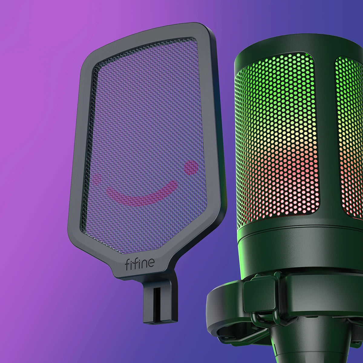 FIFINE Ampligame USB Gaming Microphone With Pop Filter Shock Mount Gain Control