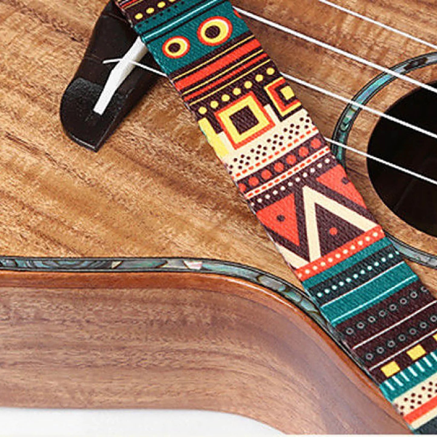 Ethnic Style Ukulele Strap Durable Nylon Sling Clip On