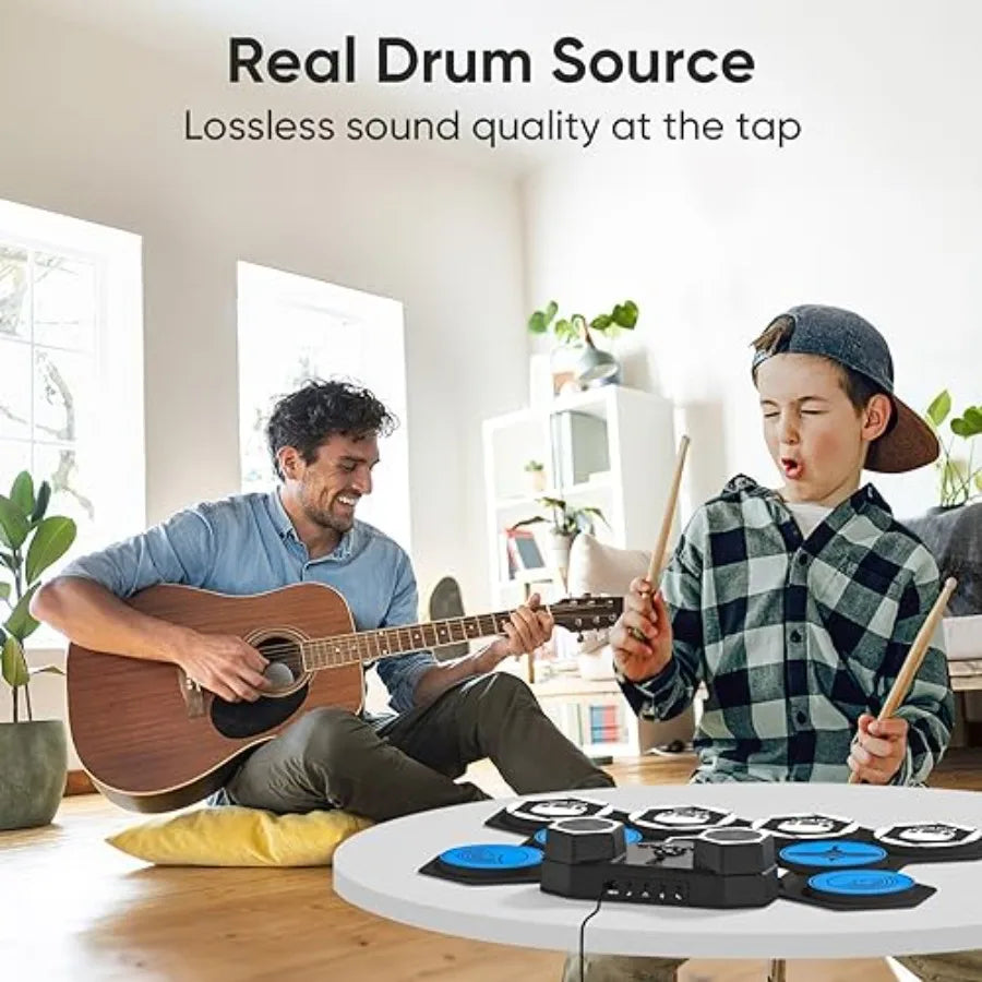 SHXI Electric Drum Set 9 Drums Kit Built-In Speakers