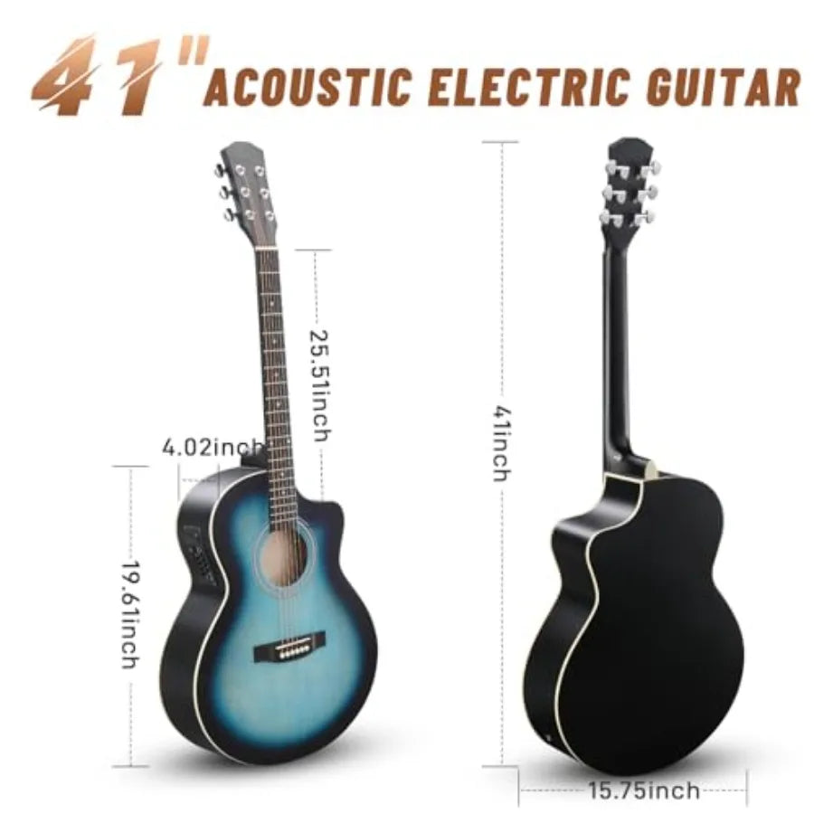 SHXI Acoustic Electric Guitar With 15W Amp Beginner Kit