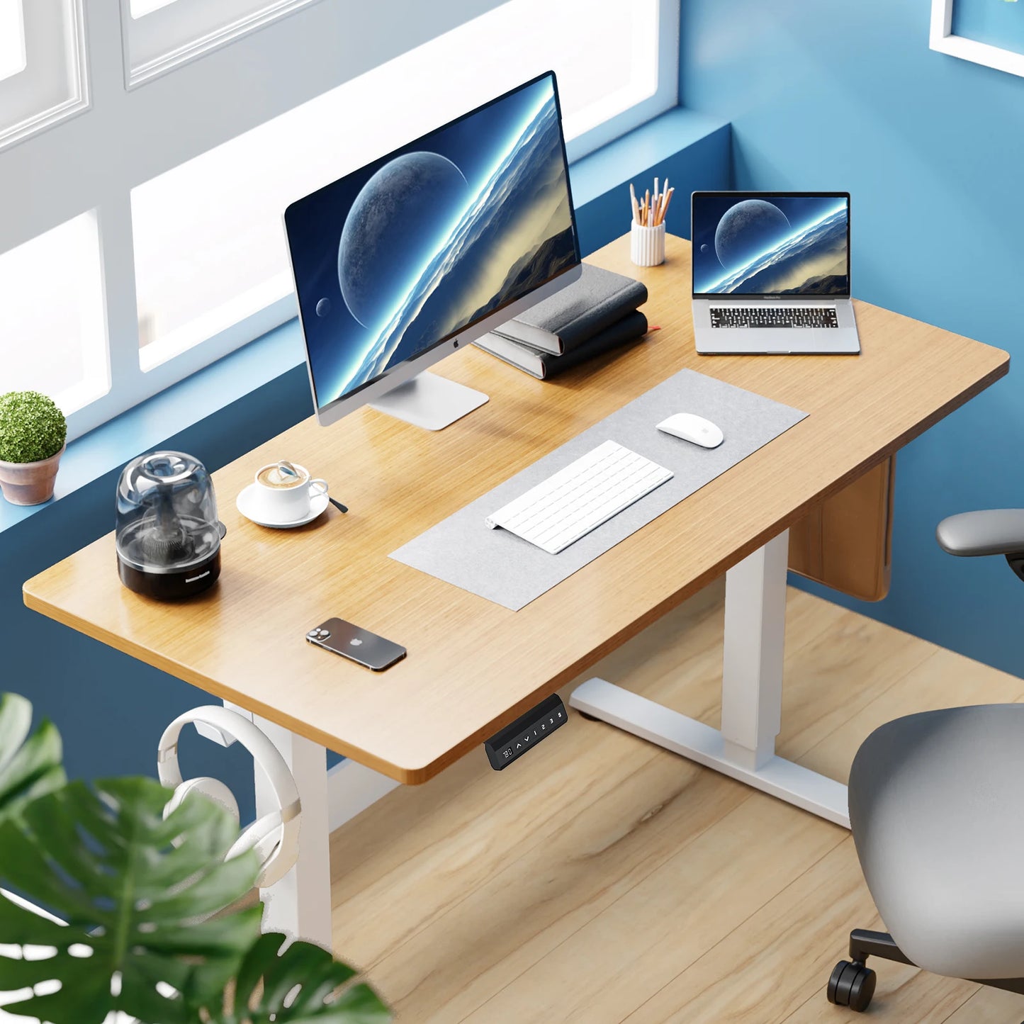 JHK Electric Height Adjustable Standing Desk For Office Workstation