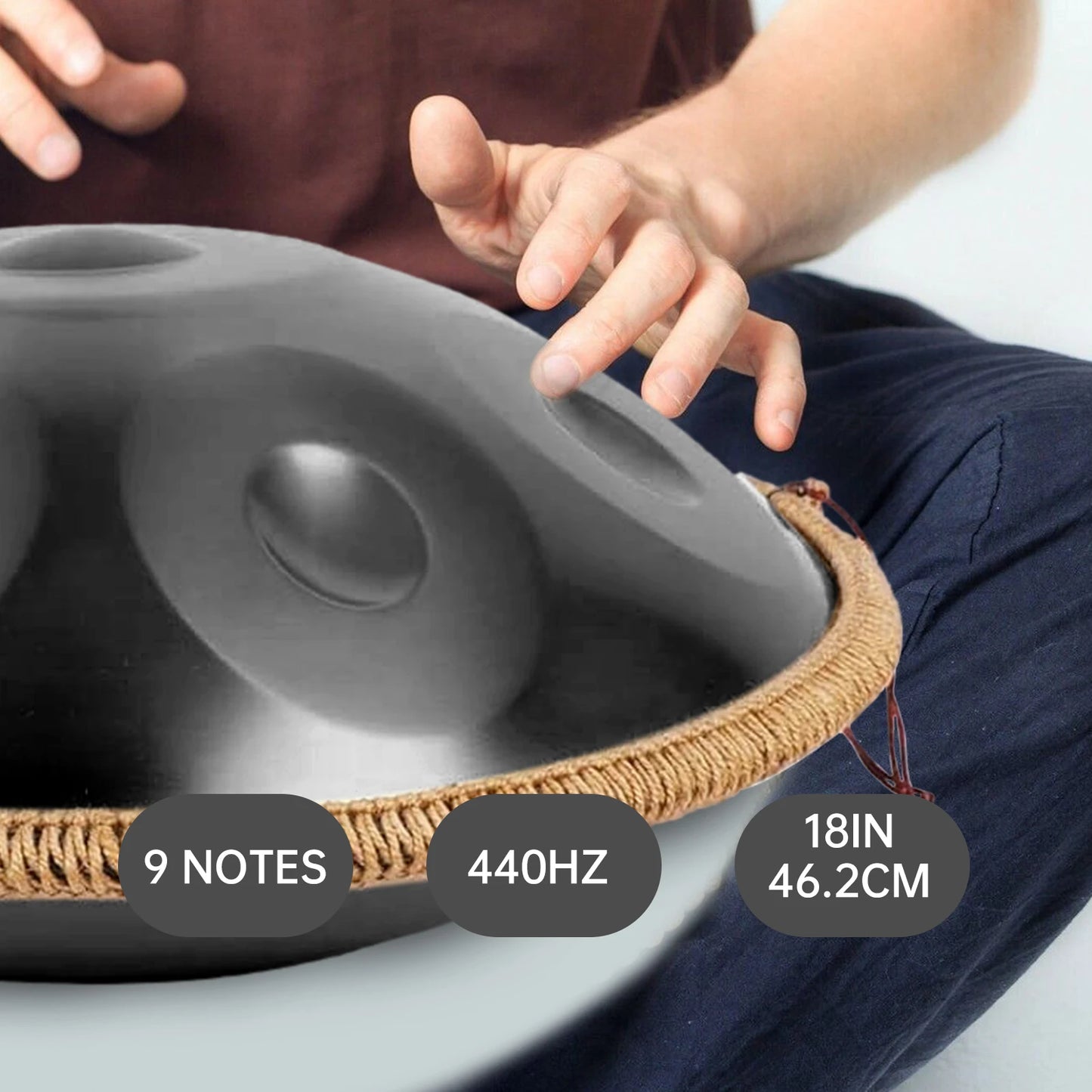 NONEDrum Hand Pan G Minor 9 Notes Portable Meditation Drum