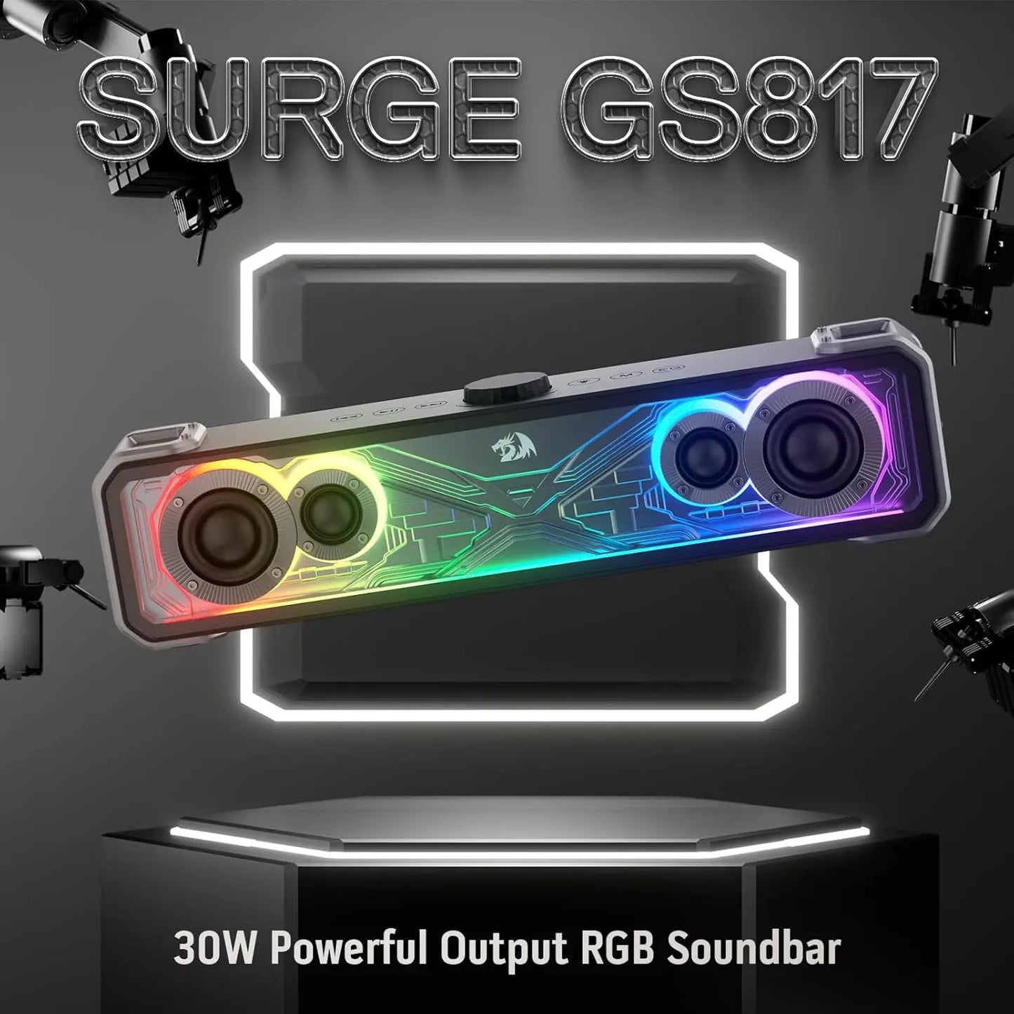 Redragon GS817 RGB 2.0 Channel Stereo Bluetooth Desktop Speakers