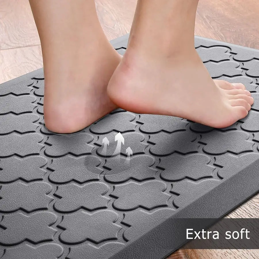 2 Pack Cushioned Anti Fatigue Floor Mats Non Skid Waterproof Kitchen Office