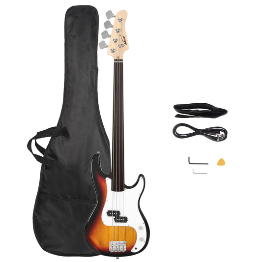 Glarry Burning Fire Electric Bass Guitar 4 String For Players