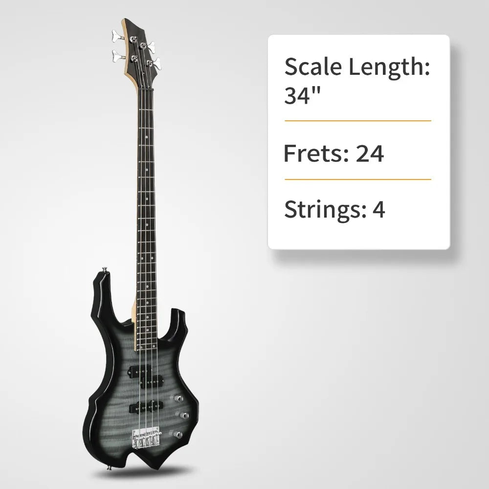 Electric Bass Guitar With 24 Frets And 15W Amp Kit