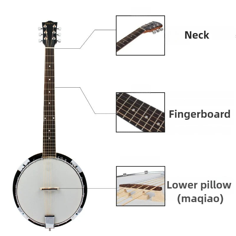 MDUG 6 String Banjo Shabili Wood For Professionals And Beginners