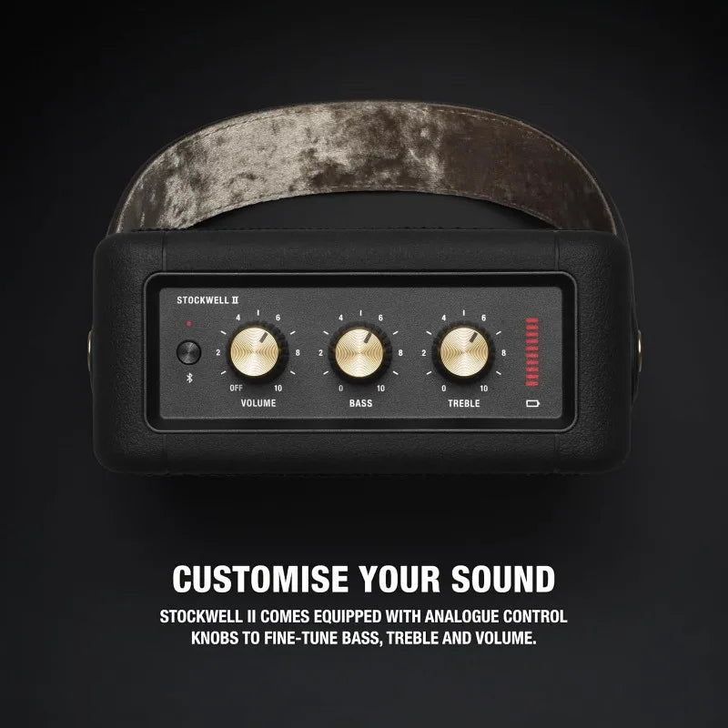 Genuine original Marshall Stockwell II Portable Bluetooth Speaker, Black and Brass