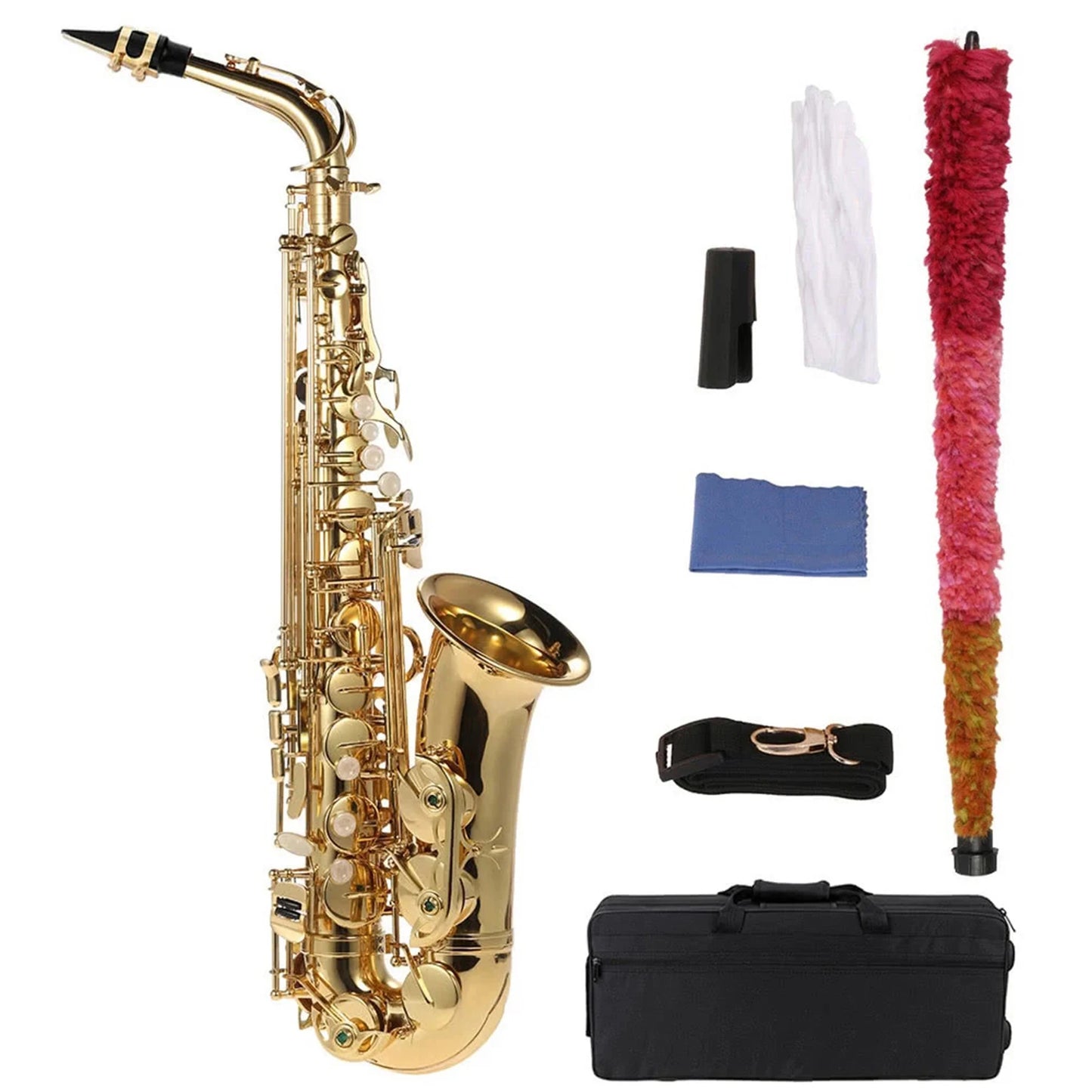 Ammoon Eb Alto Saxophone Professional Brass Lacquered Gold E Flat