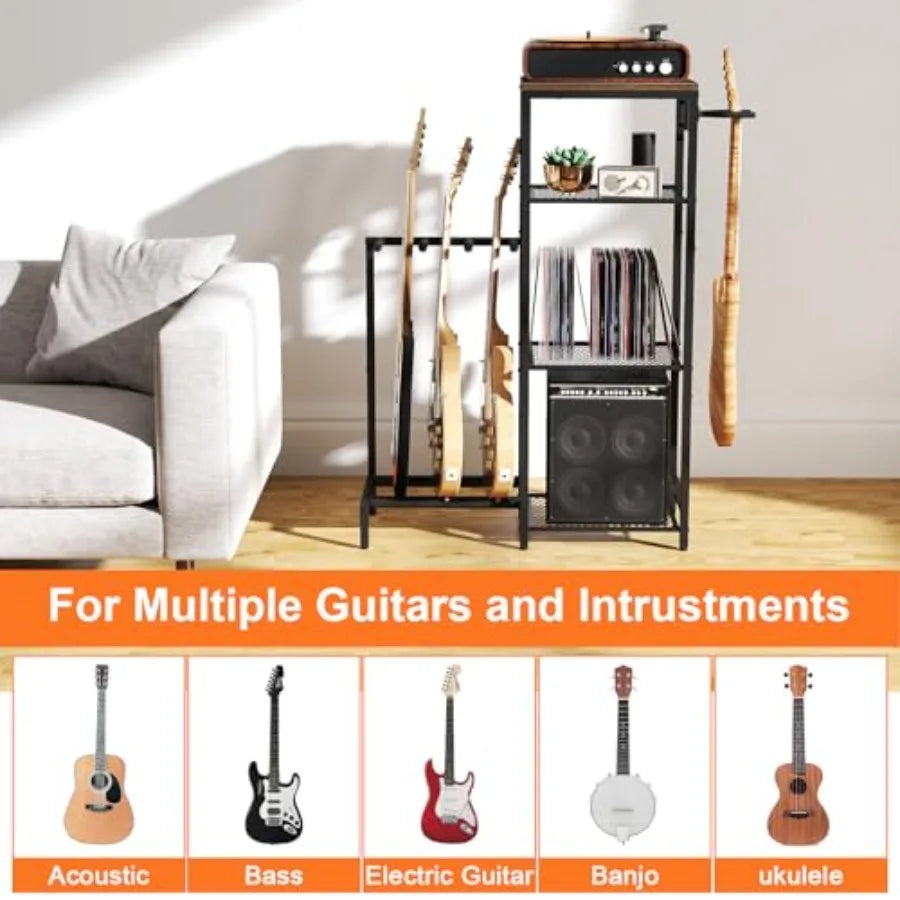SHXI 4-Tier Guitar Stand Rack For Acoustic Electric Guitars