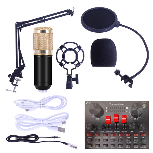 BM-800 Condenser Microphone Kit With Boom Arm And Pop Filter