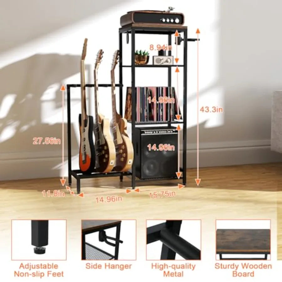 SHXI 4-Tier Guitar Stand Rack For Acoustic Electric Guitars