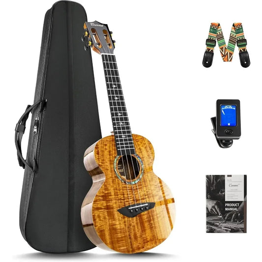 SHXIFingerboard CAG28 Glossy Curly Acacia Concert Ukulele for Beginners