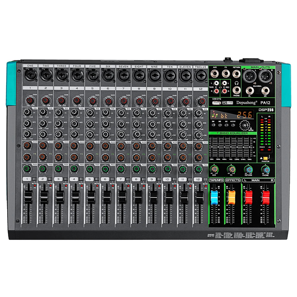Depusheng MG16 16 Channel Audio Mixer USB Phantom Power 48V