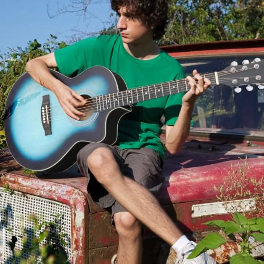 SHXI Acoustic Electric Guitar With 15W Amp Beginner Kit
