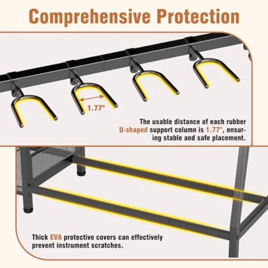 SHXI 6-Slot Guitar Stand Rack Floor Display For Electric Acoustic